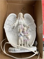 3 BOXES- MISC. HOUSEHOLD- LIGHTED ANGEL, CANDLE