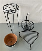 Metal Decor/Holders and Flower Pot