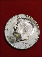 1964D UNC Silver Kennedy Half Dollar