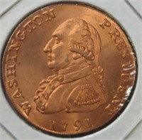 1791 President Washington token 1 cent