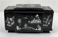 Chinese Mother of Pearl Lacquer Jewelry Box
