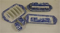 Spode 'Italian' toast rack and 2 dishes