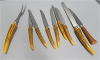 E. Parker & Son Stag knives and carving sets.