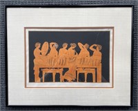Framed Greek Artwork Print 
Appr 19x15 in