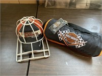 Harley Davidson cap and travel blanket