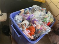 18 gallon tote of TY stuffed toys and others no