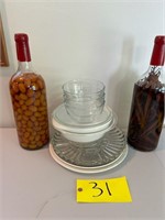 Bottled Olives & Peppers & Serving Tray Stack