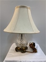 Waterford Crystal & Brass Table Lamp w/Shade