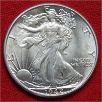 1942 Walking Liberty Silver Half Dollar