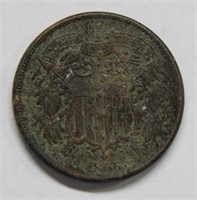 1866 Two Cent Piece - Light Corrosion