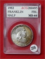 1952 Franklin Silver Half Dollar   ***