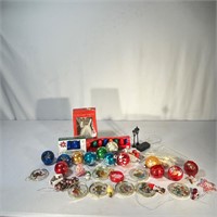 Assortment of Christmas Ornaments and Lights