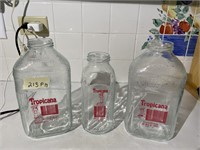 3 Glass Tropicana Juice Jars