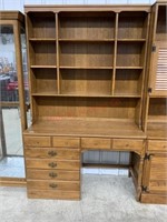 ETHAN ALLEN DESK WITH BOOKCASE TOP
