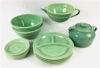Bauer Pottery Plates, Bowls, Saucers, Mixing Bowl,