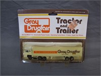 NIB Gray Drugfair Tractor & Trailor