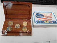 OF)24 karat gold-plated 1999 commemorative quarter