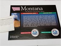 OF) Montana colorized state quarters with COA