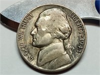 OF) 1943 P silver war nickel