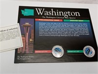 OF) Washington colorized state quarters with COA