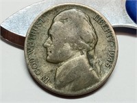 OF) 1945 P silver war nickel