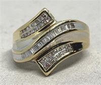 10KT YELLOW GOLD .90CTS DIAMOND RING 5.44 GRS