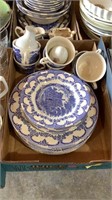 Glass plates and cups, bowls, platters