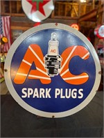 30” Porcelain AC Spark Plugs Sign