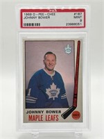 1969 Johnny Bower OPC Graded Hockey Card PSA 9