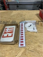 Handy pump kit, score strip and exit sign