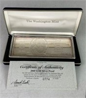 .999 Silver 2005 $100 Proof-Washington-Mint