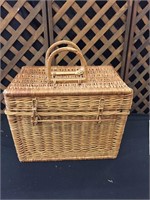 Vintage Weaved Picnic Basket