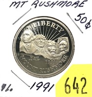 1991 Mt. Rushmore Commemorative half dollar