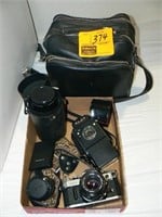 CANON AE-1 CAMERA WITH 2 EXTRA LENSES (200mm,