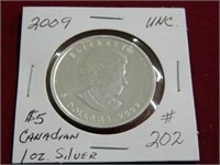2009 $5 Canadian 1 oz. Silver Pc. - UNC