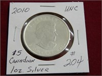 2010 $5 Canadian 1 oz. Silver Pc. - UNC