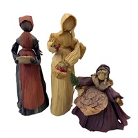 Set of Three Corn Husk Dolls