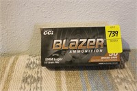 CCI BLAZER 9MM 115 GR FMJ 50 RD. BOX