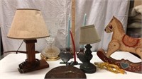 3 Lamps, Candle Stick Holder, Clock & More Y8A