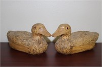 A Pair of Rattan Duck Decoys