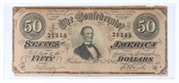 1864 $50 CONFEDERATE STATES OF AMERICA BANK NOTE