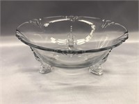 VINTAGE HEISEY CLEAR FOOTED BOWL 7.25" WIDE