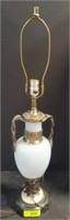 OPALESCENT BRASS AND GLASS LAMP