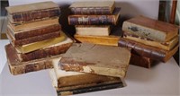 Box of Antique leather bound books