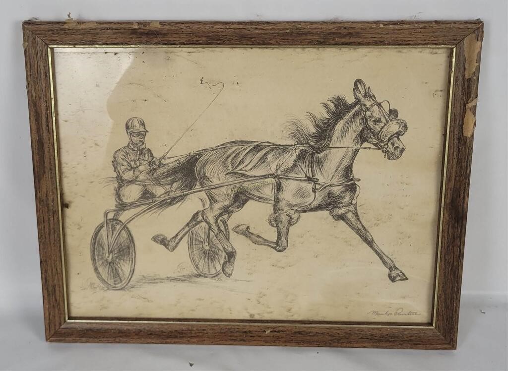 Horse & Jockey Sketch Signed