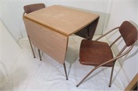 Drop Leaf Table & 2 MCM Cosco Chairs