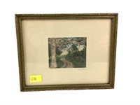 Signed Wallace Nutting hand colored photograph