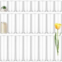 24 Pcs Glass Cylinder Vase 4, 8, 12 Inch