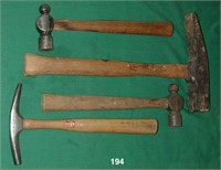 Four assorted hammers