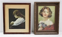 2pc Vintage Framed Prints